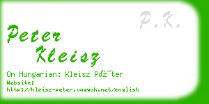 peter kleisz business card